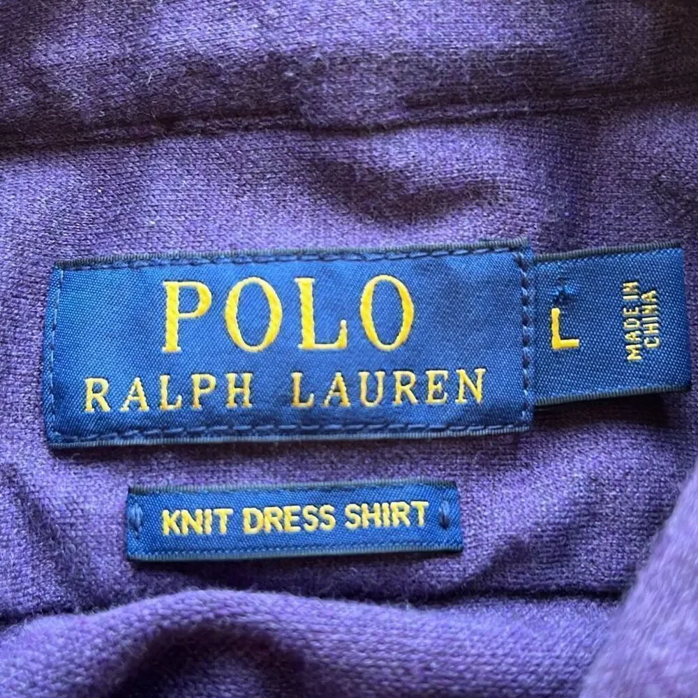 Polo Ralph Lauren Knit Dress Shirt Mens Large